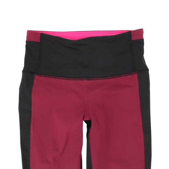 Lululemon All You Need Colorblock Leggings Tights 2 Black Dashing Purple Magenta - Picture 7 of 10